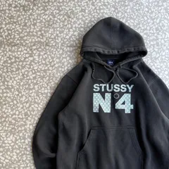 STUSSY / 00’s usa製 monogram N°4 hoodie size L  ステューシー　オールドステューシー　Y2K　モノグラム N4 パーカー　スケートボード　ストリート　ユニセックス 肉厚フーディー　プルオーバーのサムネイル