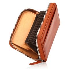[Brand New] [MURA] Men's Accordion Wallet, Card Holder, Coin Case, Bills Don't Fold, Italian Leather, Genuine Leather, Camel 0
