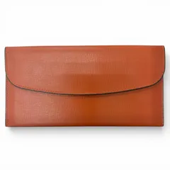 美品□Valextra ヴァレクストラ レザー フラップタイプ マルチケース 札入れ ロングウォレット 長財布 ブラウン イタリア製 メンズのサムネイル