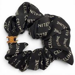 CELINE ロゴ入り ブラックシュシュ CELINE ロゴ入り シュシュ 黒 - メルカリ