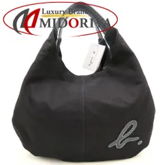 agnes b. アニエスベー ハンドバッグ キャンバスxレザー ブラック レディース/353287【中古】のサムネイル