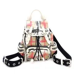 BURBERRY バーバリー グラフティ チェック リュック コットン ベージュ系 チェックのサムネイル