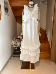 美品 POPPY ビッグリボンロングワンピース あさぎーにょ M アイボリー 