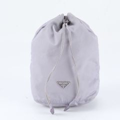PRADA プラダ ナイロン 巾着ポーチ ミニバッグ ベージュ グレージュ