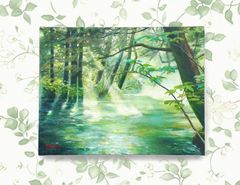 ポ*ョ様 【新緑の森へ】アクリル画 F3 風景画 絵画 - メルカリ