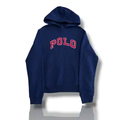 ポロ ラルフローレン S POLO Spellout ネイビー 起毛 フードTシャツ