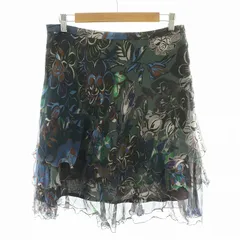 マレーラ MARELLA フレアスカート ティアード ひざ丈 総柄 シアー フラワーモチーフ シースルー マルチカラー /NQ ■BMのサムネイル