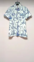 輸入正規品 CASTELBAJAC カステルバジャック イラストレーター LYNN イラスト リネン100% 半袖 シャツジャケットのサムネイル
