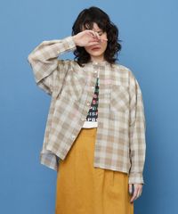 231601】CLANE クラネ チャイナディテールルーズトップス 長袖ブラウス 