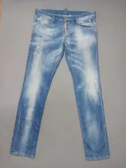 36 正規品 DSQUARED2 ディースクエアード2 ネオンロゴ ペイント スリムジーン デニム