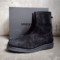 マインデニム スエード レザー バックジップ ブーツ ベージュ 26.5 極