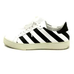 オフホワイト OFF WHITE スニーカー ローカット ボーダー Diagonals 38 白 ホワイト /KS14のサムネイル