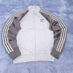 adidas アディダス トラックジャケット ベージュ S トレフォイル Y2K