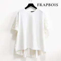 FRAPBOIS シアーチェック バックプリーツ カットソー ホワイト 異素材切替 フラボア ポリエステル コットンのサムネイル