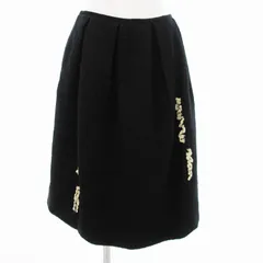 オットー OTTO スカート ひざ丈 タック レースデザイン アルパカ混 9 黒 /JSのサムネイル