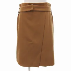 アナカ Unaca スカート ひざ丈 ベルト付 スリット 36 茶 /JSのサムネイル