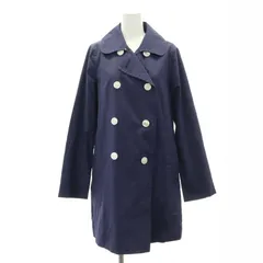 トラディショナルウェザーウェア Traditional Weatherwear KEIGHLEY キースリー コットン ダブルボタン コート ミドル丈 34 紺 ネイビー /HK ■OSのサムネイル