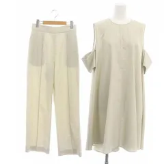 リムアーク rim.ark  23SS Covered arm set up セットアップ 上下 チュニック ノースリーブ パンツ ストレート 38 ライトグレージュ /MI ■OSのサムネイル
