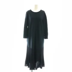 ステラシフォン STELLA CIFFON プリーツワンピース 七分袖 ロング丈 36 紺 ネイビー /KO ■OSのサムネイル