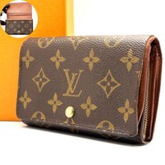 美品 ルイヴィトン モノグラム ポルトモネ ビエ トレゾール 茶色 L字