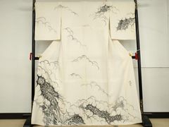 付け下げ訪問着 仮絵羽 未仕立て 手描き 鬼 髑髏 正絹 X536 - メルカリ