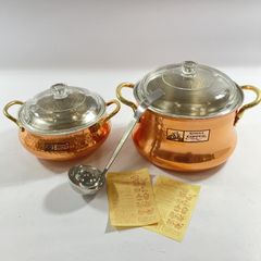 未使用 copper ware あかがね 銅製シリーズ 銅鍋 両手 片手☆K66