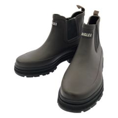 美品 AIGLE サイドゴア 厚底 レインブーツブラック 27cm - メルカリ