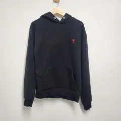 アミ スモール ハート ロゴ ブラック フードTシャツのサムネイル