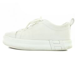 美品 エルメス HERMES ハッピー スニーカー ローカットレザー 白 35
