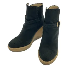 STELLA McCARTNEY ステラ マッカートニー ウェッジソールスウェードレザーブーツ 327005 ブラック 36のサムネイル