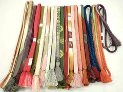 平和屋着物●和装小物　帯締め20本セット　高麗組　冠組　金糸　長尺あり　未使用あり　逸品　CABF7416ju