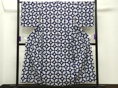 ラスト1枚！新品浴衣 新吸汗速乾繊維【雪花絞り風】大人気柄 夏着物 お