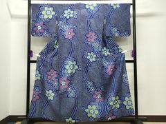超美品 綿 総絞り 有松絞り 浴衣 着物 夏物 154 裄64 紫 赤 - メルカリ