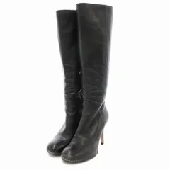マックスマーラ MAX MARA ロングブーツ ハイヒール サイドジップ レザー 36 黒 ブラック /JSのサムネイル