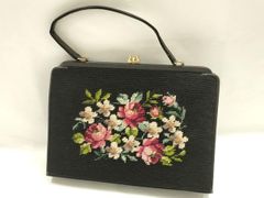 ❣️お値下げ❣️プチポアン　ニードルポイント花柄刺繍 ハンドバッグ ニードルポイント ハンドバッグ プチポアン好きさんにも♡ - メルカリ