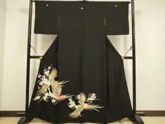 平和屋着物▼豪華黒留袖　総刺繍　飛鳥梅文　金銀糸　正絹　逸品　DABF5962du