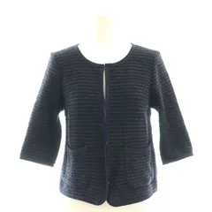ジュエルチェンジズ Jewel Changes アローズ ノーカラージャケット 七分袖 ラメ 36 紺 ネイビー /AT ■OS ■GY39 ■AXのサムネイル