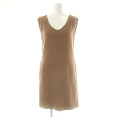 フォクシーニューヨーク FOXEY NEW YORK ノースリーブニットワンピース ミニ Vネック 38 茶 ブラウン /AT ■OSのサムネイル