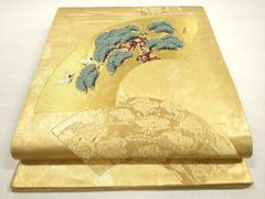 平和屋着物○龍村美術織物 たつむら 九寸開き名古屋帯 唐花雙鳥長斑錦 