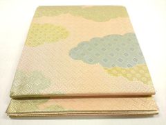平和屋着物○龍村美術織物 たつむら 九寸開き名古屋帯 唐花雙鳥長斑錦 