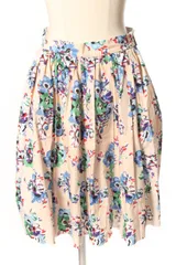 エムエスジーエム MSGM スカート フレア ひざ丈 フラワープリント コットン 40 ベージュ /fy0515 ■PNのサムネイル