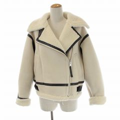 파퍼 furfur 22AW 봄버 재킷 코트 쇼트 더블 벨트 가짜 무톤 F 아이보리 차콜 그레이 RWFJ224023 ▲H/SI1