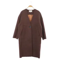 エンフォルド ENFOLD 22AW NO-COLLAR COAT ノーカラーコート アウター ウール ロング 36 茶 ブラウン /AA ■OSのサムネイル