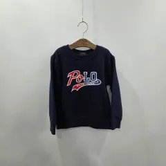 ポロラルフローレン キッズ 文字ロゴ プリンティング 起毛 スウェット ネイビー 4T