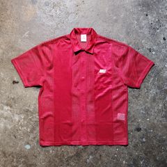 46 【希少サイズXL】シュプリーム ナイキ コラボ メッシュ シャツ 赤 