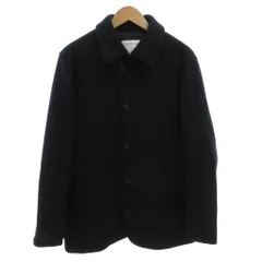 シップス SHIPS any PURE MELTON ステンカラーコート シングル 裏地キルティング 中綿 ウール ショート XL 紺 ネイビー /FFのサムネイル