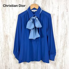 a【美品・ボウタイ付】クリスチャンディオール 総柄 シルク シャツ