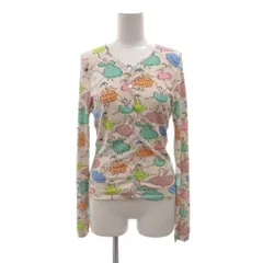 ブルマリン Blumarine イタリア製 カーディガン 40 ピンク バレリーナ柄 クルーネック 長袖 /NU ■GY06のサムネイル