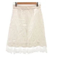 ブルマリン Blumarine イタリア製 スカート 白 ホワイト レース裾 光沢感 ひざ丈 /NU ■GY06のサムネイル