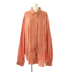 シティショップ CITYSHOP 25SS THE MOOD リネンシャツ 長袖 チェック 38 オレンジ ベージュ /DO ■OSのサムネイル